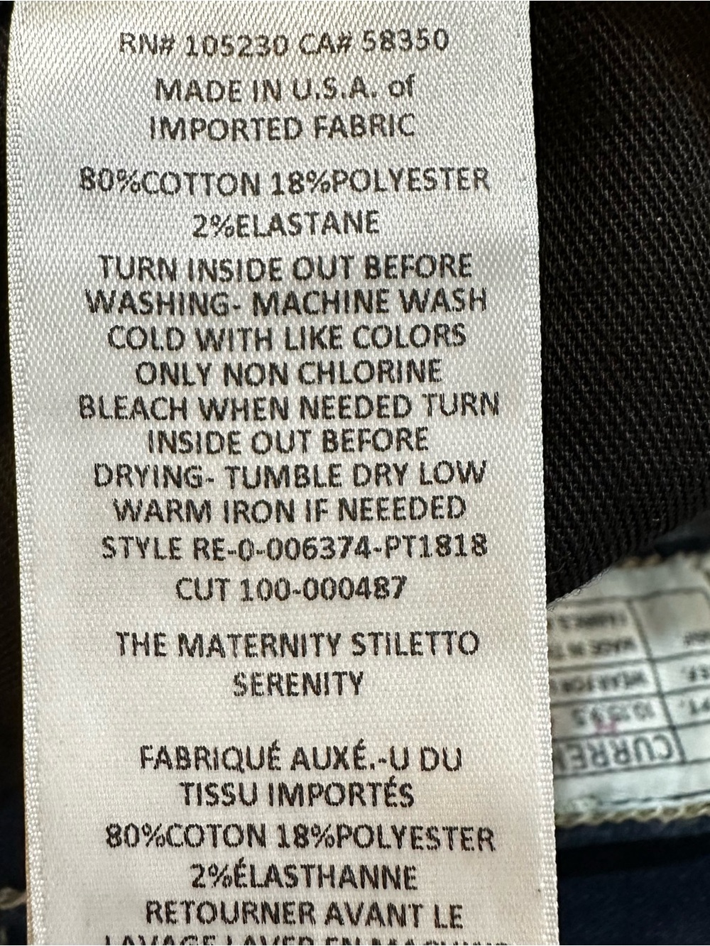Hatch × Current Elliott Sz 29 Maternity Stiletto Jeans in Serenity Dark Wash - Picture 9 of 9